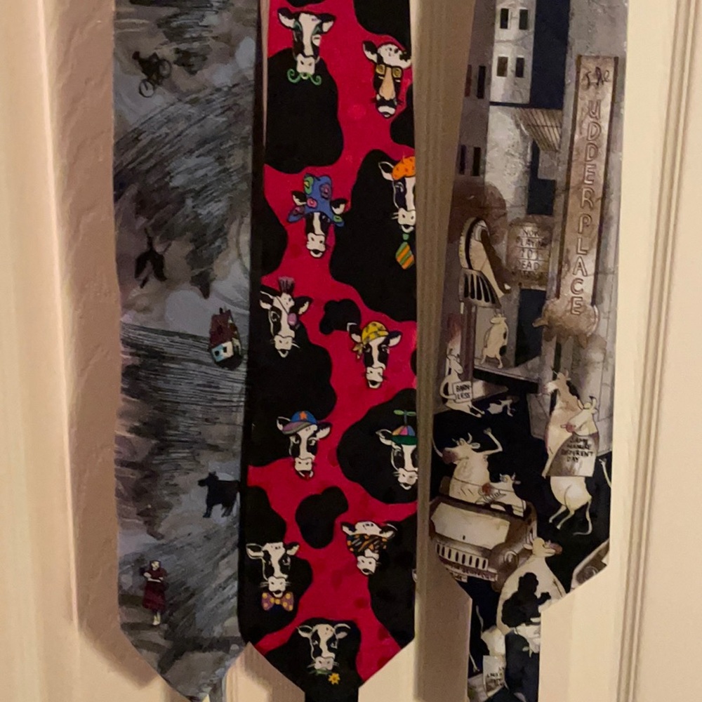 Three Cow Themed Neck Ties